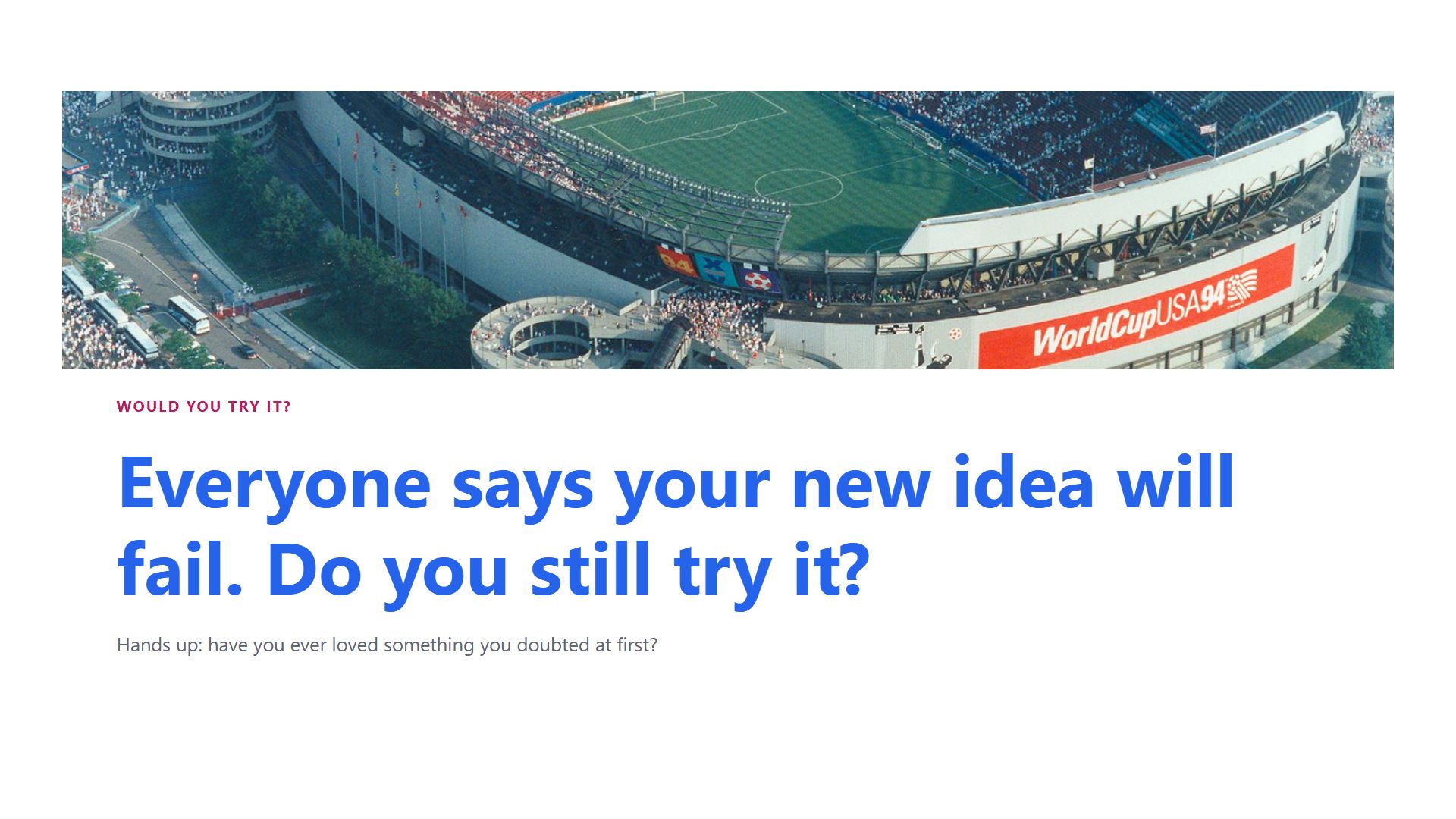 Would you try it?